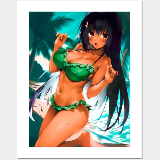 Tropical Bikini Anime Girl Waifu Posters and Art